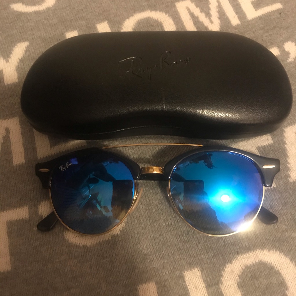 % Authentic Ray Ban Black Blue Sunglasses